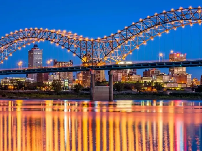 Memphis skyline at night.