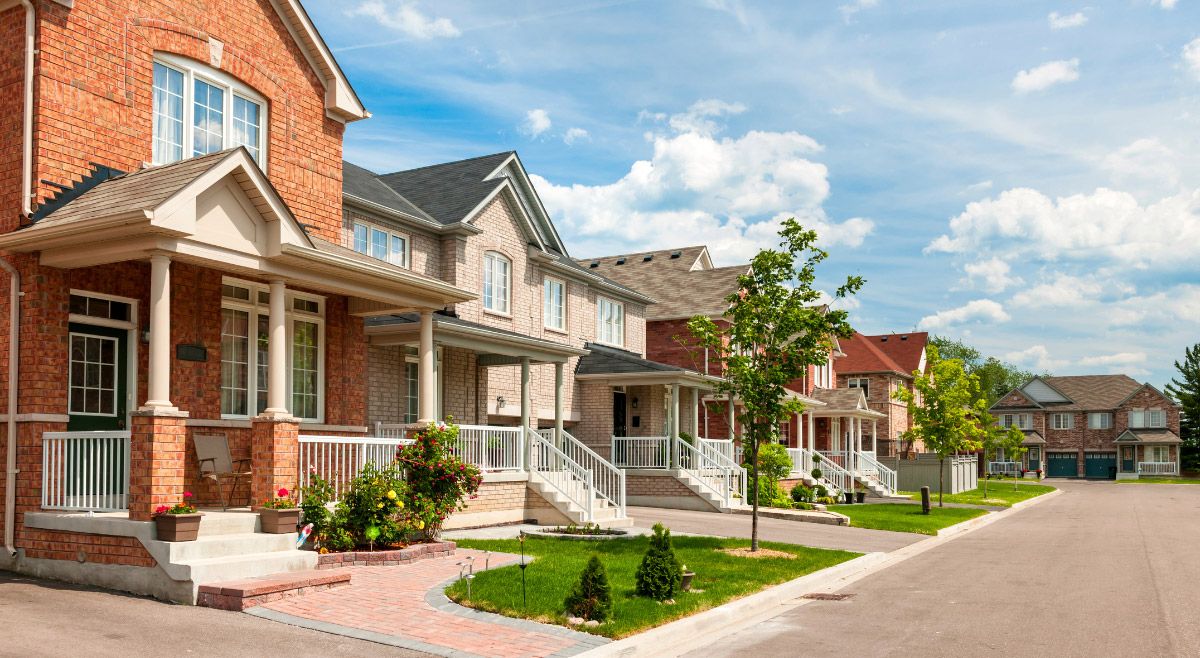 Showing houses in a row