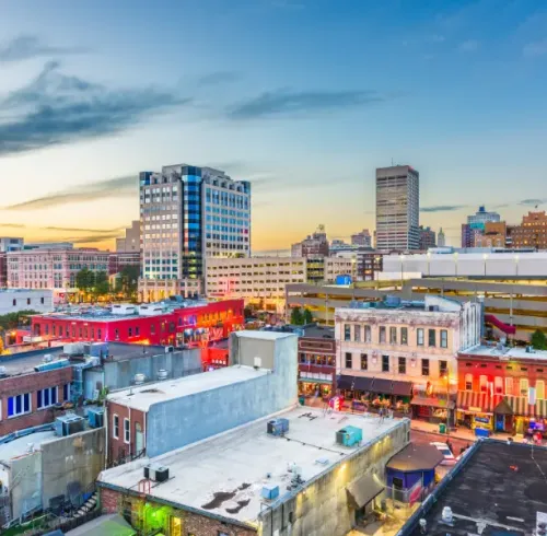 Downtown Memphis, Tennessee.