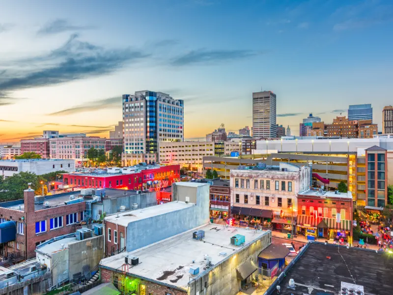 Downtown Memphis, Tennessee.