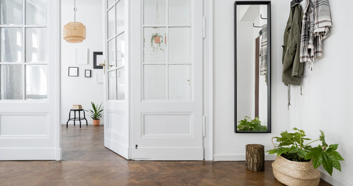 Updated mudroom interior.