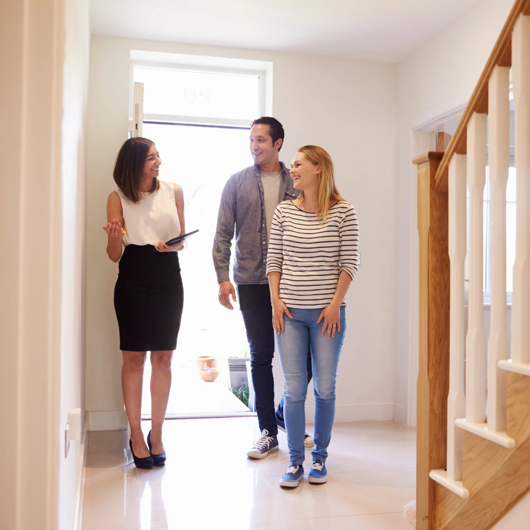 People touring a home.